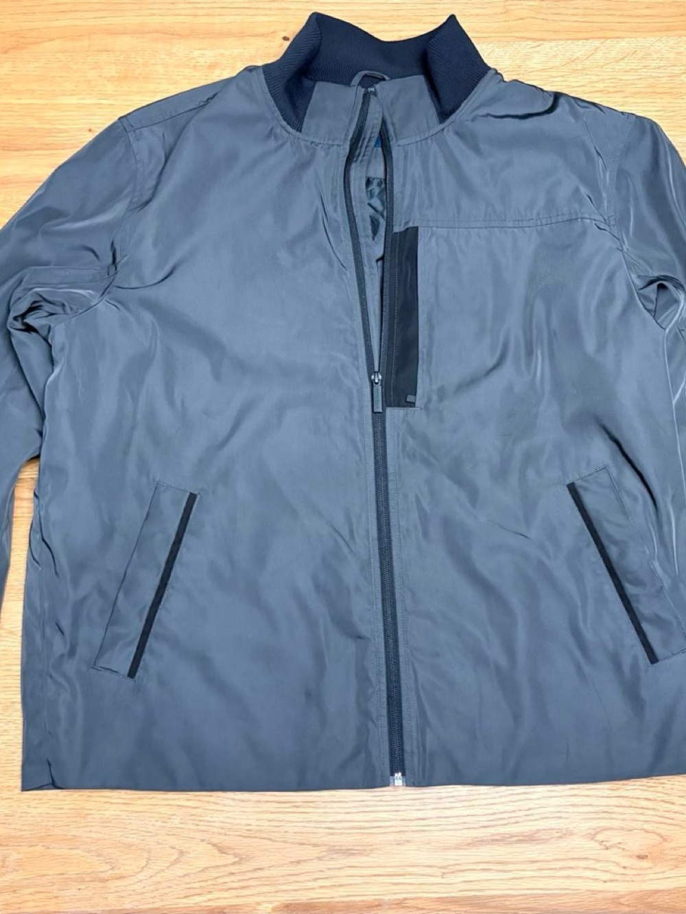 Perry Ellis Men's Slate Gray Bomber Jacket